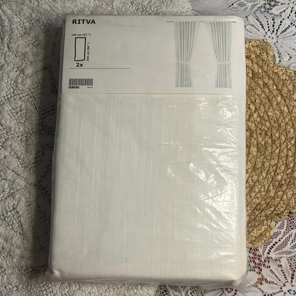 IKEA RITVA Curtains with Tie Back 57 x 98